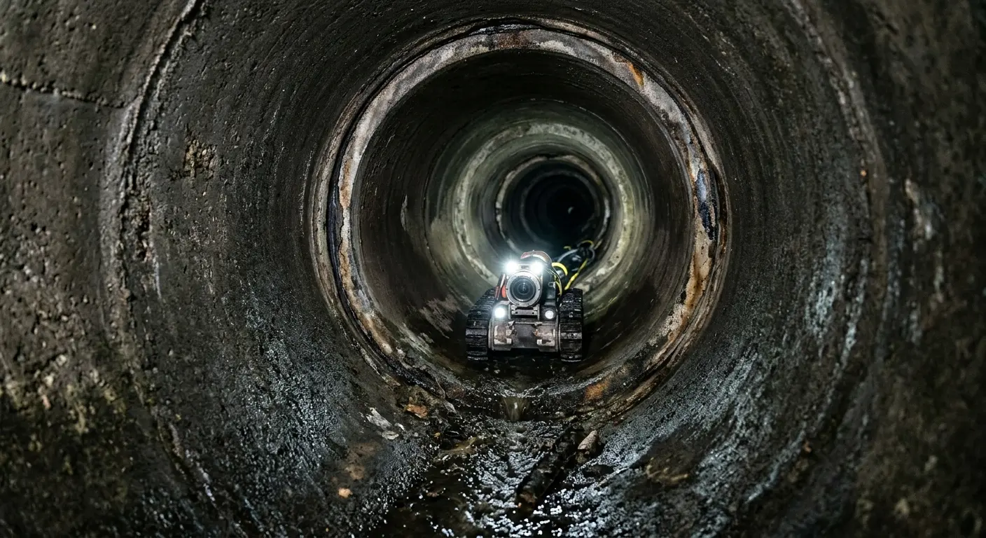 Robotic sewer camera inspecting pipe interior for Sewer Line Repair in Bethel Park